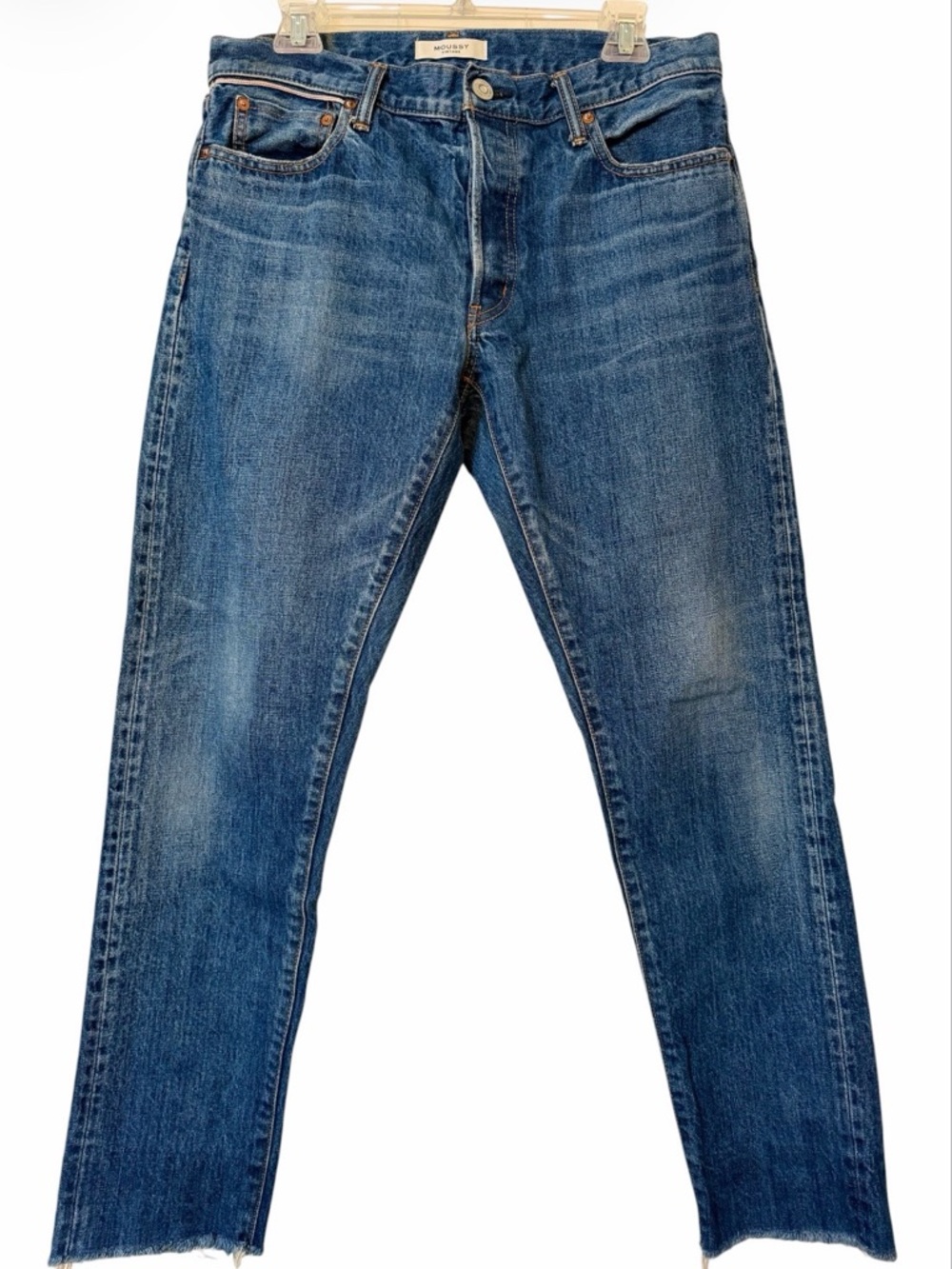 Moussy Vintage Jeans Saab Womens Size 30 Premium Japanese Denim Raw Hem EUC Boho